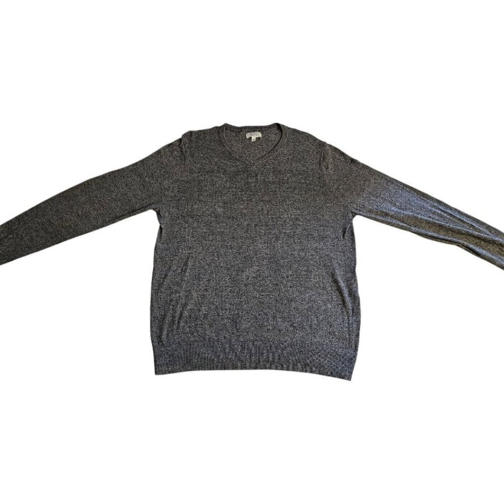 Mens Croft & Barrow Heathered Dark Gray Extra Soft V Neck Sweater SZ LG